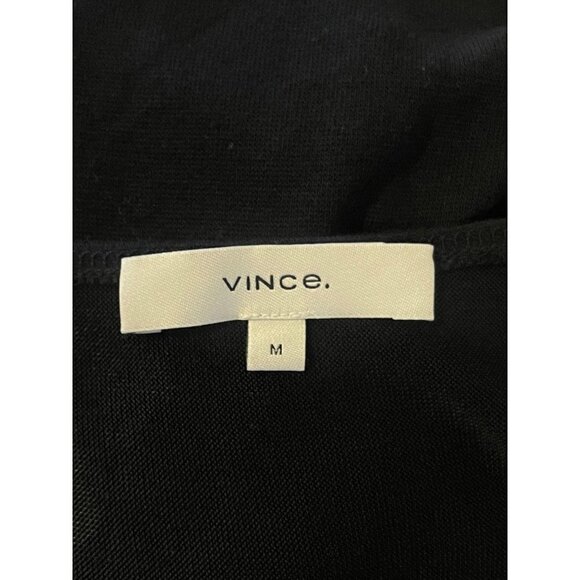 Vince Long Sleeve Wrap Midi Dress Black Womens Size Medium - Picture 9 of 13